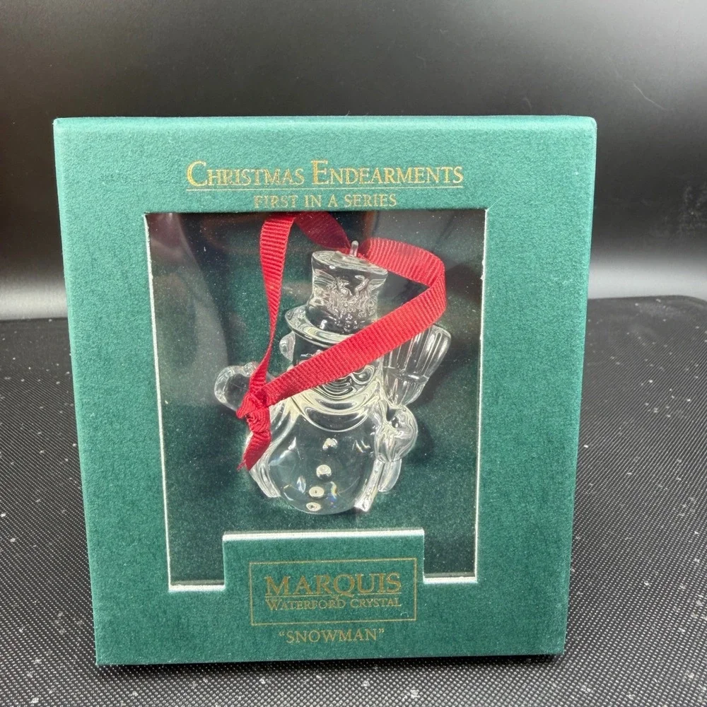 Marquis by Waterford‎ Crystal Snowman Ornament Christmas Endearments 1st Series